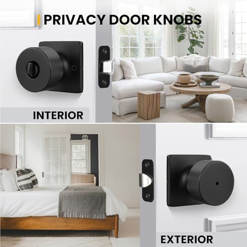 Matte Black Door Knobs Interior - image 4