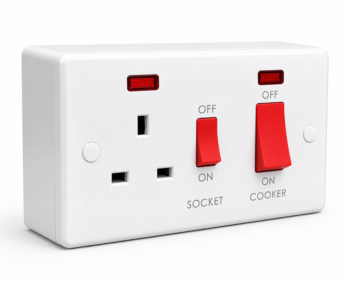 COOKER SWITCH (45 AMP SWITCH WITH SOCKET AND 47MM BOX)