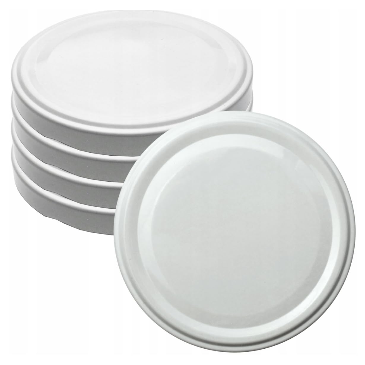 Glass Jar Lids White 100mm Twist Off Metal Replacement Jam Honey Pickle Preserving Caps For Samll Jars (50)