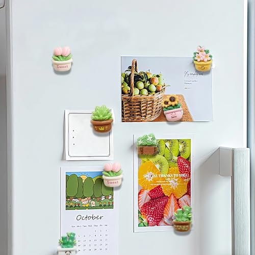 Set 21 imanes de plantas en mini maceta para refrigerador miniatura 6