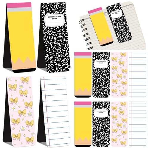 12 Pcs 3.9 Jumbo Teacher Magnetic Bookmarks Back to School Teacher Gifts Large Page Clip for School Office Home Reading Favors(Cute)