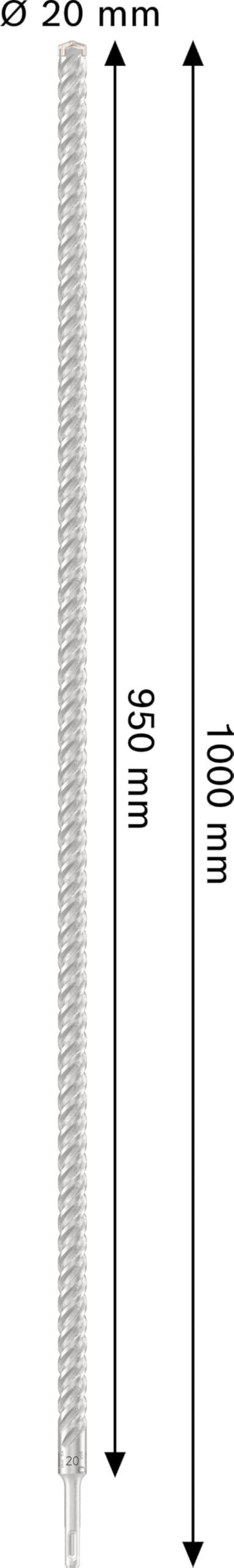 Bosch 1x Wiertło PRO SDS plus-5X (do Beton zbrojony, Beton, Ø 20,00 mm, Professional Akcesoria Młot udarowo-obrotowy)