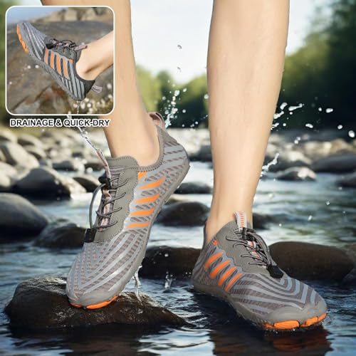 Image of Hike Barefoot Shoes Womens Men,Unisex Barefoot Water Shoes Breathable, Anti-Slip Hiking Footwear for Athletic Wide Toe Shoe Footwear for Hiking, Walking, Running, Yoga, and Water Sports