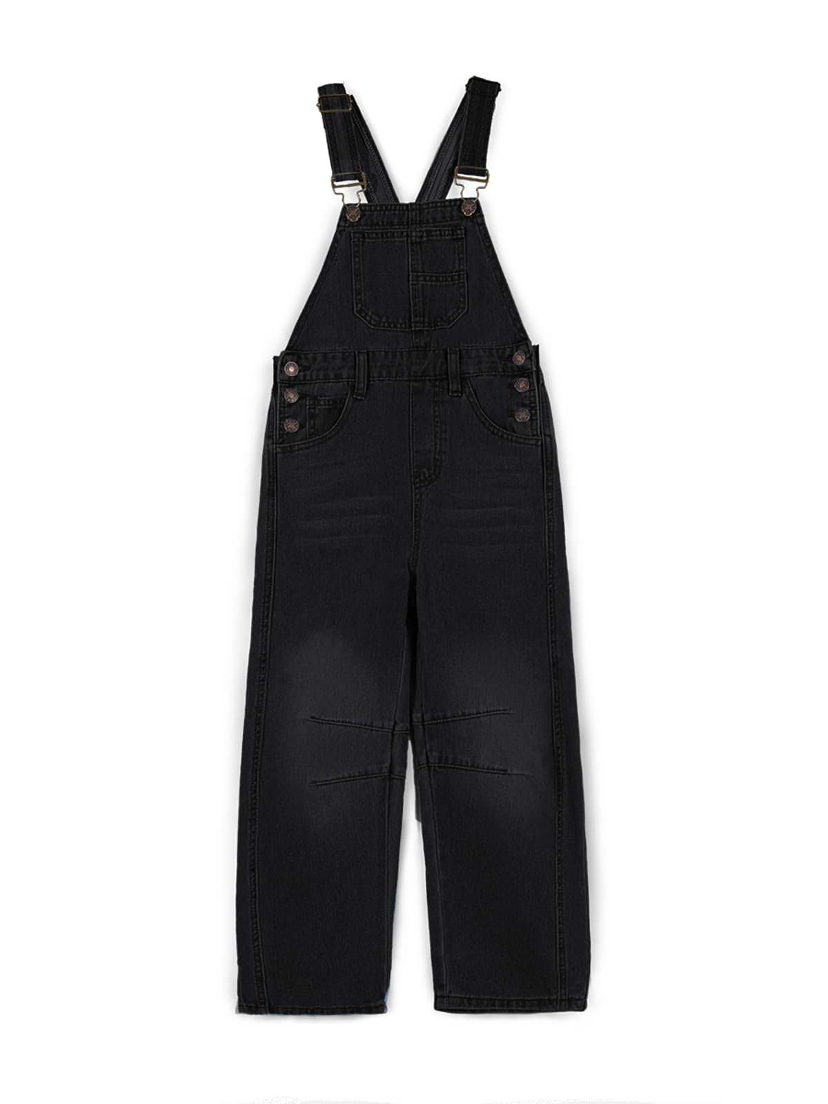 Haloumoning Combinaison en denim pour fille - Salopette en jean - Sans manches - Pantalon long - Combinaison décontractée - Coupe ample - Avec poches
