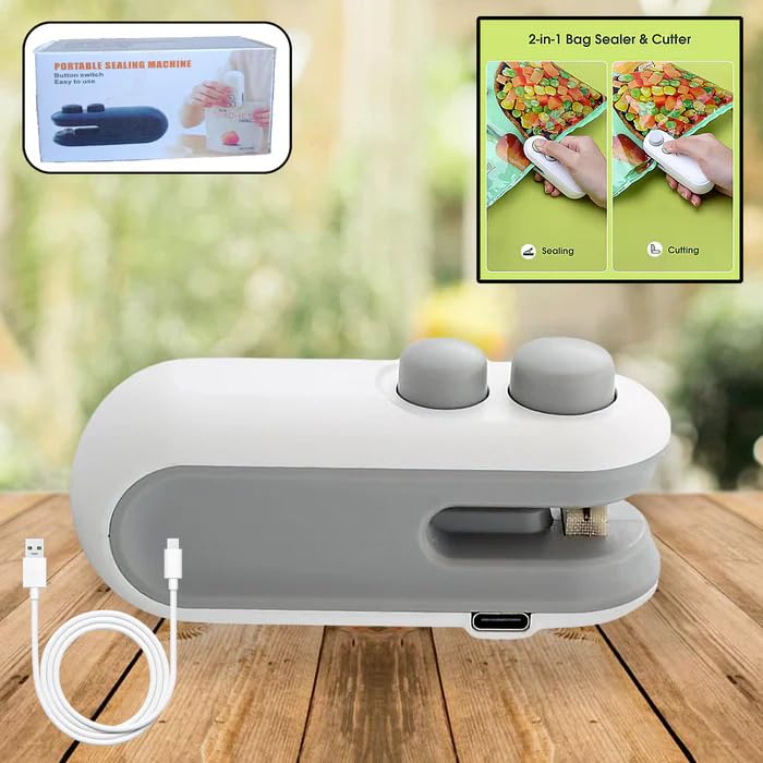 Mini Sealing Machine For Plastic Packaging,Bag Sealer And Cutter,Sealing Machine For Food Storage, Portable Plastic Bags Snacks Keep Food Fresh,Type-C USB Rechargeble Bag Sealer-image-27