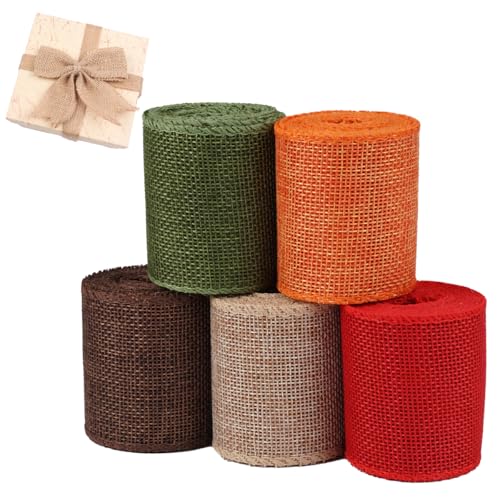 5 Rollos Cinta Yute Natural de Arpillera Natural 6 cm x 3 m