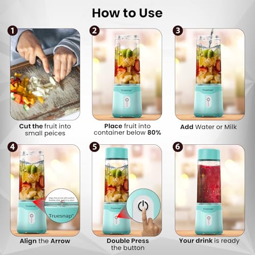 Image of BOLT Portable Blender with 500ml & 350ml Bottles for Smoothies Baby Food & Protein Shakes | USB-C Rechargeable Juicer Mixer Grinder with 230W Motor & 4000mAh Battery | Made in India