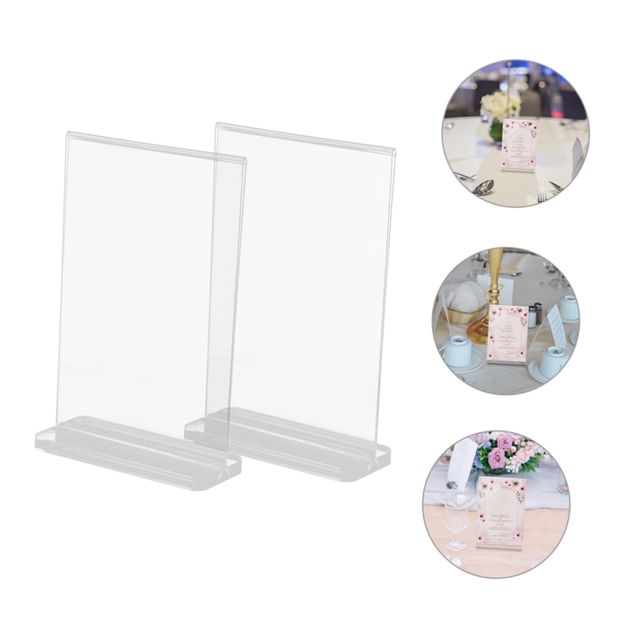 NUOBESTY Acrylique Présentoirs à Menus Format A6, Lot de 10, Modèle en T, Base Antidérapante et Stable pour Table, Restaurant et Comptoir
