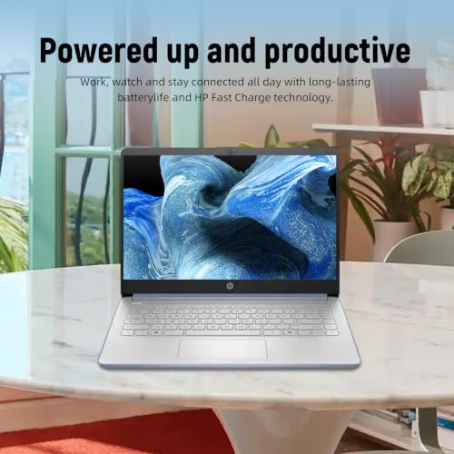 Image of HP 14 inch HD Student Business Laptop, Intel N150, 4GB RAM, 192GB Storage | (128GB UFS + 64GB SD Card), 1 Year Office 365, 720p Webcam, Slim Design, Copilot AI, WiFi 6, Win 11, Sky Blue