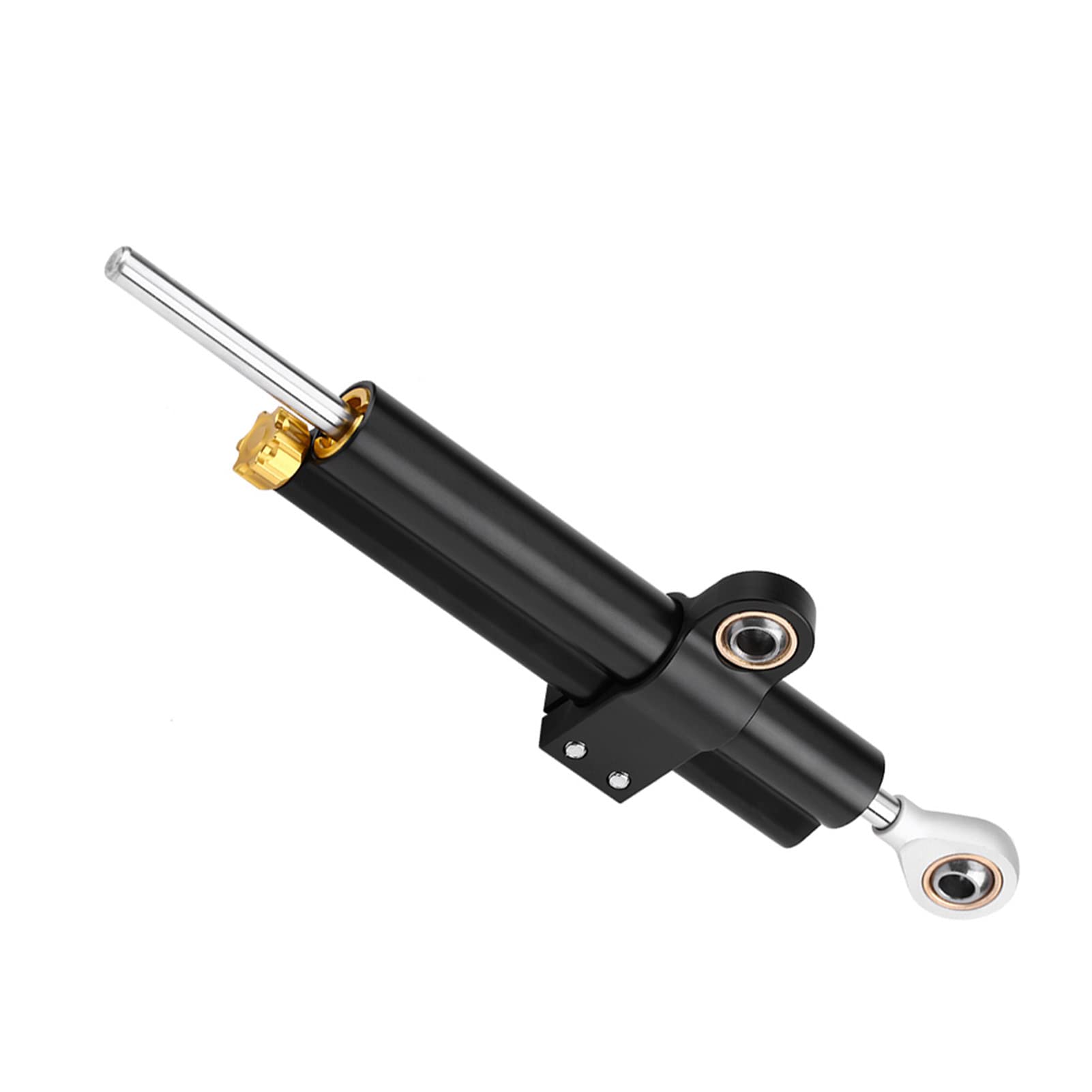 POENVFPO Amortyzator Układu Kierowniczego Aluminiowy CNC Stabilizator Układu Kierowniczego Motocykla Czarny Regulowany Opór ze Wspornikiem Montażowym Lekki, Pasujący do Zawodników Sport Touring