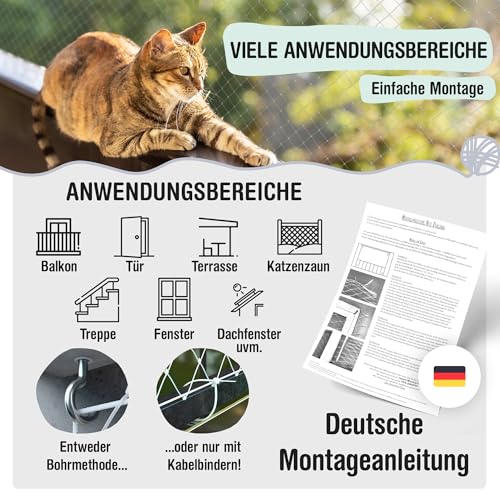 Balkon Katzennetz Samtpfote für Balkon und Fenster