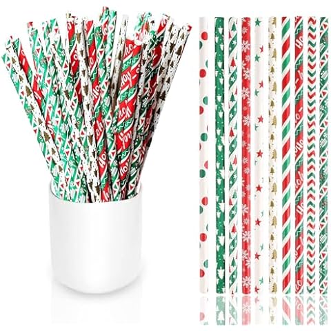 Biodegradable Christmas Party Drinking Straws Cover