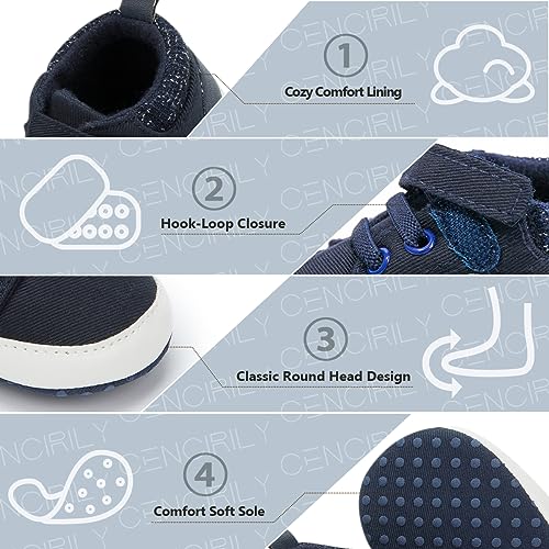 Image of CENCIRILY Baby Boys Girls High Top Sneakers Soft Soles Anti Skid Infant Ankle Shoes Toddler Prewalker First Walking Crib Shoes