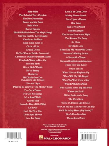 The Disney Collection - Easy Piano Series | 60 Classic Songs from Disney Movies | Beginner-Friendly Sheet Music and Lyrics - Image 2