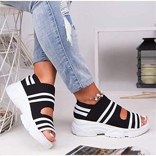 Riyueyi Frauen Comfy Platform Freizeitschuhe Slipper Flip Flops 2021 Damen Sommer Flache weibliche offene Spitze Slip-on Schuh Sommersandalen Cover