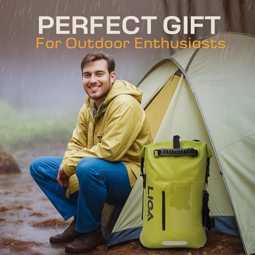 Bolsa impermeable LIGA Duffel Backpack, 30L con cierre roll-top para viajes, mochila de almacenamiento seco acolchada para senderismo, kayak, camping y pesca (Verde) miniatura 6