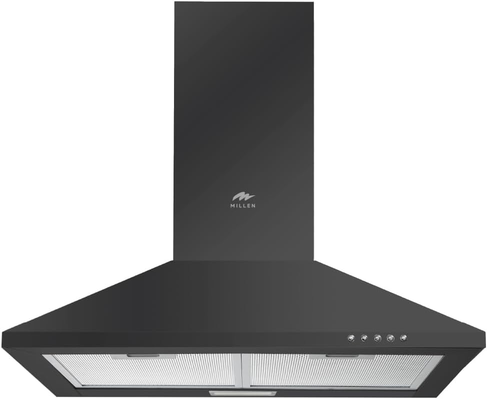60cm Black Chimney Range Hood - MKH 604 BL, 3 Years Warranty