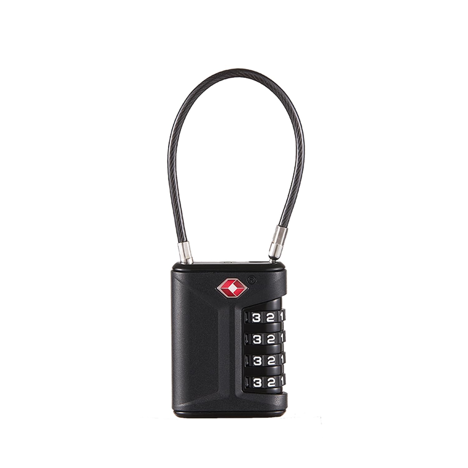 TSA Approved Luggage Locks, 4 Digit Combination Padlocks, Alloy Body (Black)