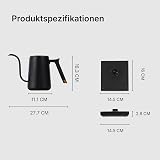 TIMEMORE Bollitore collo d'oca in acciaio inox, Bollitore elettrico per caffè intelligente 600ML con regolazione della temperatura per la preparazione di tè e caffè,192s veloce a 88°C - 8