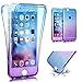 iPhone SE Case,iPhone 5S Case,PHEZEN Scratch Proof 360 Front and Back Full Body Protection Flexible TPU Bumper Case Anti-Scratch Protective Case For iPhone SE/5/5S, Gradient Blue Purple
