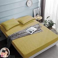 Lazzaro Home Draps-Housses avec Poche Extra Profonde (40 cm),Entretien Facile,Tissu en Microfibre brossée Douce,Résistant au rétrécissement et à la décoloration,Super King (180x200 cm), Doré
