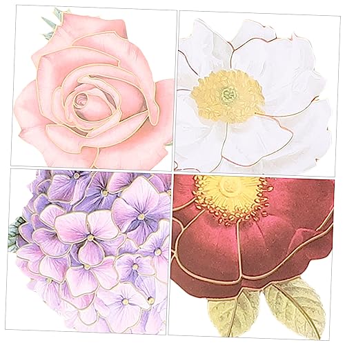 GAFOKI 50 Pçs Adesivos Florais Para Notebook Decoração Rosa Envelope Adesivos De Flores Para Noteboo