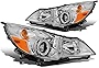 Pair Chrome Housing LED Amber Corner Marker Projector Headlight Assembly Lamps Compatible with Outback/Legacy 10-14