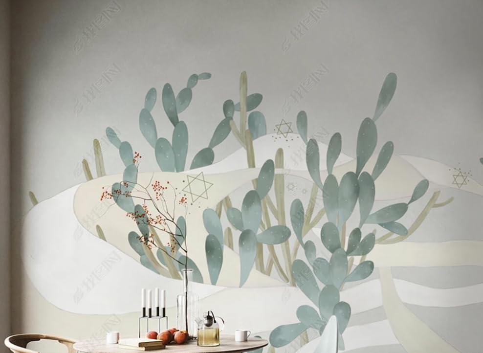 Papier peint intissé cactus greenery pour créer un salon esprit jungle urbaine