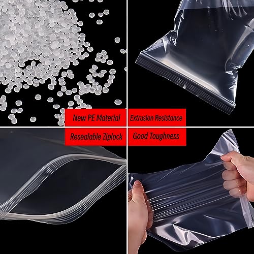Resealable Plastic Bags,Large Grip Seal Bags Clear Sealed Storage Zip Bag,Plastic Bag Sealable for Kitchen Storage,Clothing,DIY,Candies,Nuts,Office Stationery (24 x 36cm -50pcs) - Image 4
