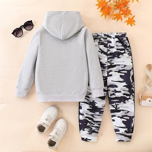 Image of 2-6T Toddler Baby Boy Clothes Long Sleeve Hooded Pullover Colorblock Sweatshirt + Pants 2pcs Fall Winter Outfit Set