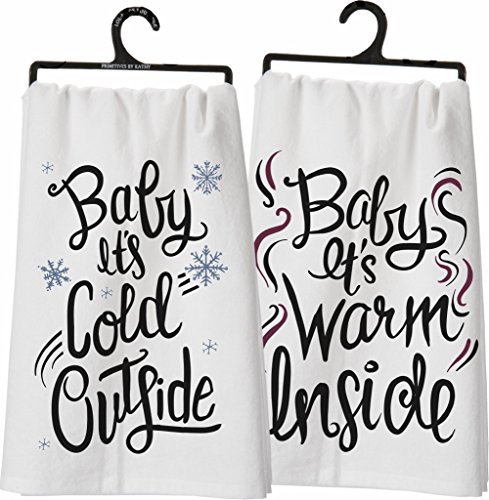 Reversible Towel Baby It's Cold Outside Warm Inside Primitives by Kathy