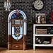 Arkrocket Full Size Jukebox Vinyl Record Player Bluetooth USB SD CD Player Radio Retro Turntable Classic Jukebox (Taurus II + Stand - Oak)