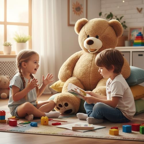 Image of MorisMos Big Plush Giant Teddy Bear Premium Soft Stuffed Animals Light Brown 51 inch