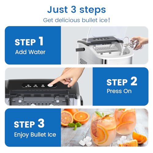 Image of Electactic 9 Cubes Ready in 6-8 Mins Countertop Ice Maker, 26.5Lbs per Day Stainless Steel Portable Ice Maker, Ice Maker Machine with Carry Handle, for Home /Kitchen /Camping /RV (Silver)