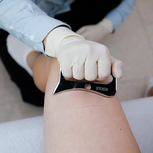 Miniatura 3 de Juego de herramientas de masaje de raspado Gua Sha de acero inoxidable, herramientas IASTM, gran herramienta de movilización de tejidos blandos