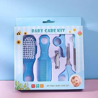 CROZYJOY Baby Grooming Kit, 6-Piece Care Set with Brush, Comb, Nail Clippers and Scissors, Blue-picture-30