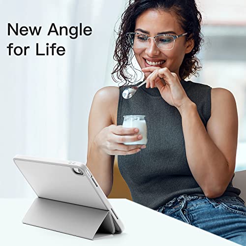 Image of Akkerds Compatible with iPad (A16) 11th Generation Case 11 Inch 2025, for iPad 10th Generation Case 10.9 Inch 2022 with Pencil Holder, Slim Trifold Stand Protective Cover with Soft TPU Back,Light Gray