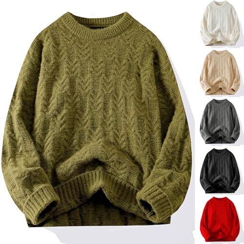 Cambkatl Men's Fashion Sweaters - Basic Solid Color V Neck Casual Knitted Pullovers Loose Long Sleeve Sweater Tops2