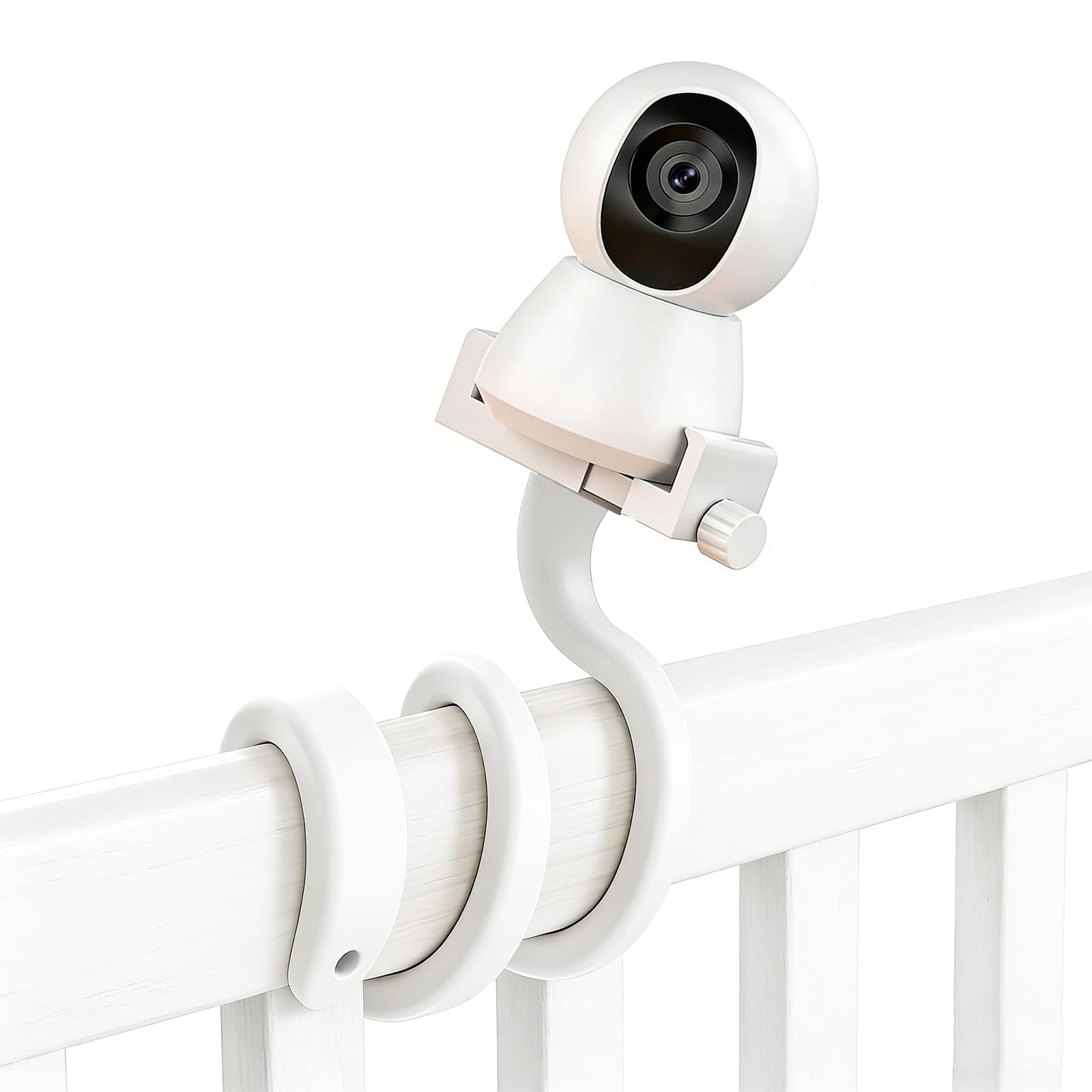 Rvister Flexible Twist Mount Baby Monitor Mount For Hellobaby, Bracket Holder For Most Baby Monitors, Fit For Cameras With 1/4" Screw Base, For Cot/Crib