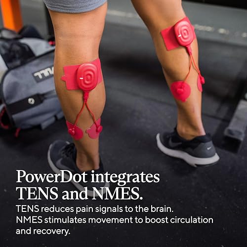 PowerDot Therabody 2.0 Duo - Stim TENS Unit for Pain Relief - Bluetooth Electrical Muscle Stimulation Device, 2 Smart Wireless NMES & TENS Pods for Muscle Pain, PMS and Menstrual Period Cramps (Red)