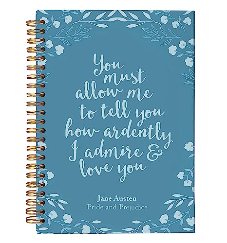 NEGIGA Pride and Prejudice Literary Quote Lined Spiral Journal Notebook 8.3×5.5 Inches Hardcover...