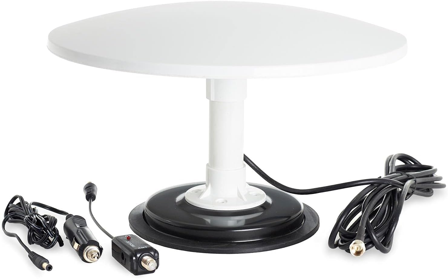 KUMA Cosmos Antenne TV Extérieure - Antenna TV Freeview Gain élevé avec Amplificateur Réception Longue Portée pour Caravane Camion Voiture Bateau - Kit Base à Vis pour Mât de Télévision Numérique HD