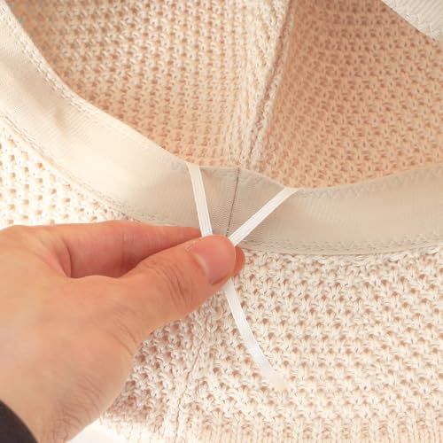 Sombrero de playa plegable tejido para mujer miniatura 3