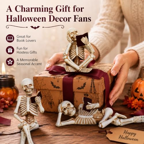 Set de 3 Figuras Decorativas Halloween de Esqueletos de Resina miniatura 6