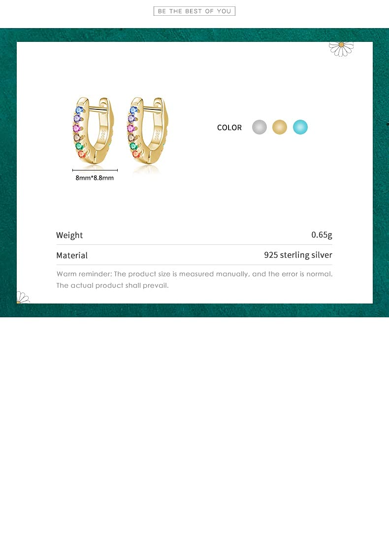 CANNER 1PC 925 orecchino Piercing opale in argento Sterling per le