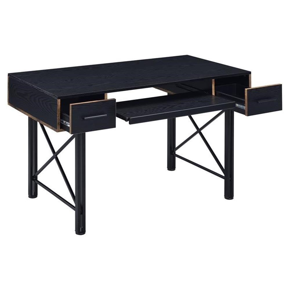 Amazon.com: Acme Settea Wooden Top Computer Desk with 2 Drawers