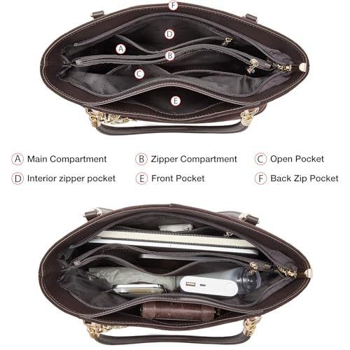 Image of FOXLOVER Soft Genuine Leather Medium Purses for Women Tote Bag Handbags with Top-handles Shoulder Satchel Purse