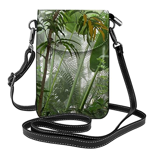 Sac à bandoulière pour téléphone portable baseball de style jungle tropicale pour femme
