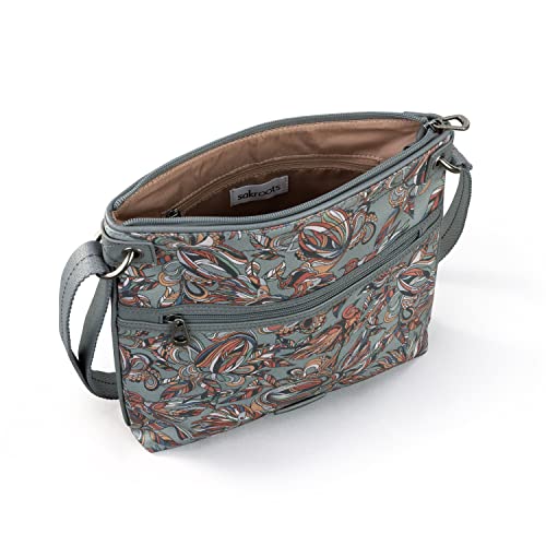 Sakroots Flat Cross Body, Grey Treehouse3