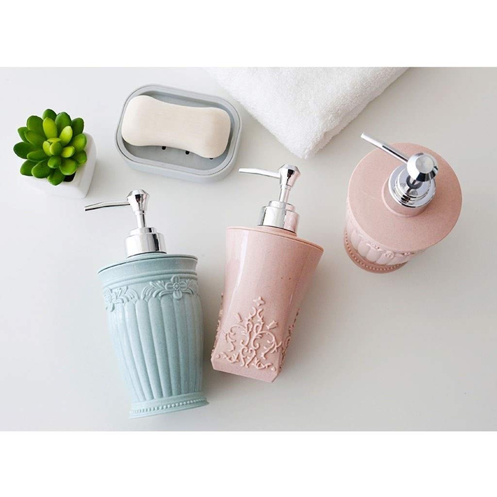 dispenser sapone/Dosatori per sapone liquido Carved Bottiglia europea for l'acqua, riutilizzabile dispenser di sapone, bottiglia vuota doccia, con la pompa, for il bagno lozione, gel doccia, Square /